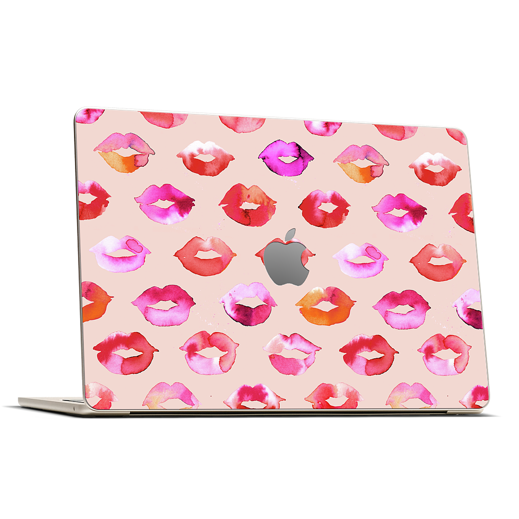 Sweet Coral Pink Lips MacBook Skin
