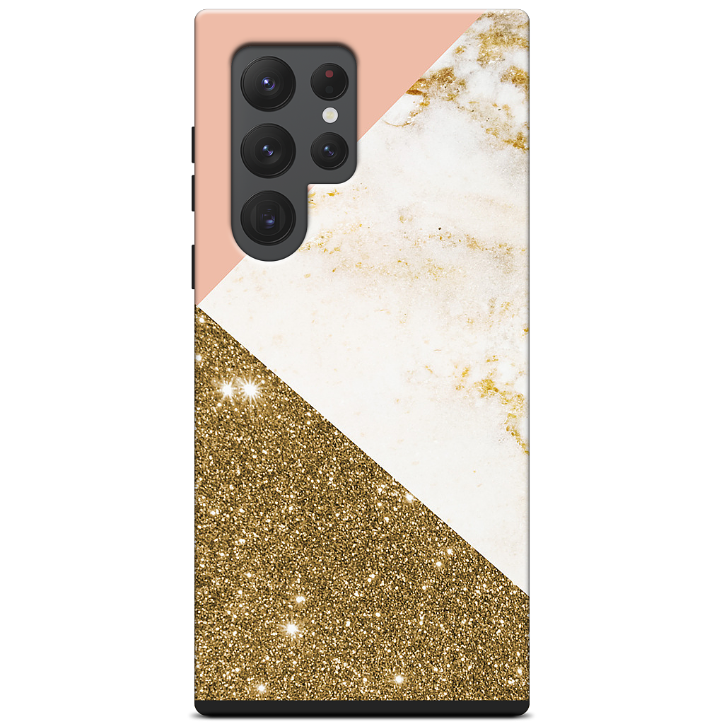 Gold Marble Collage Samsung Case