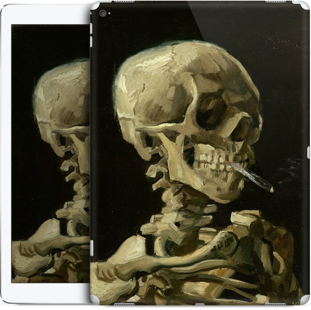 Skull of a Skeleton with Burning Cigarette iPad Skin