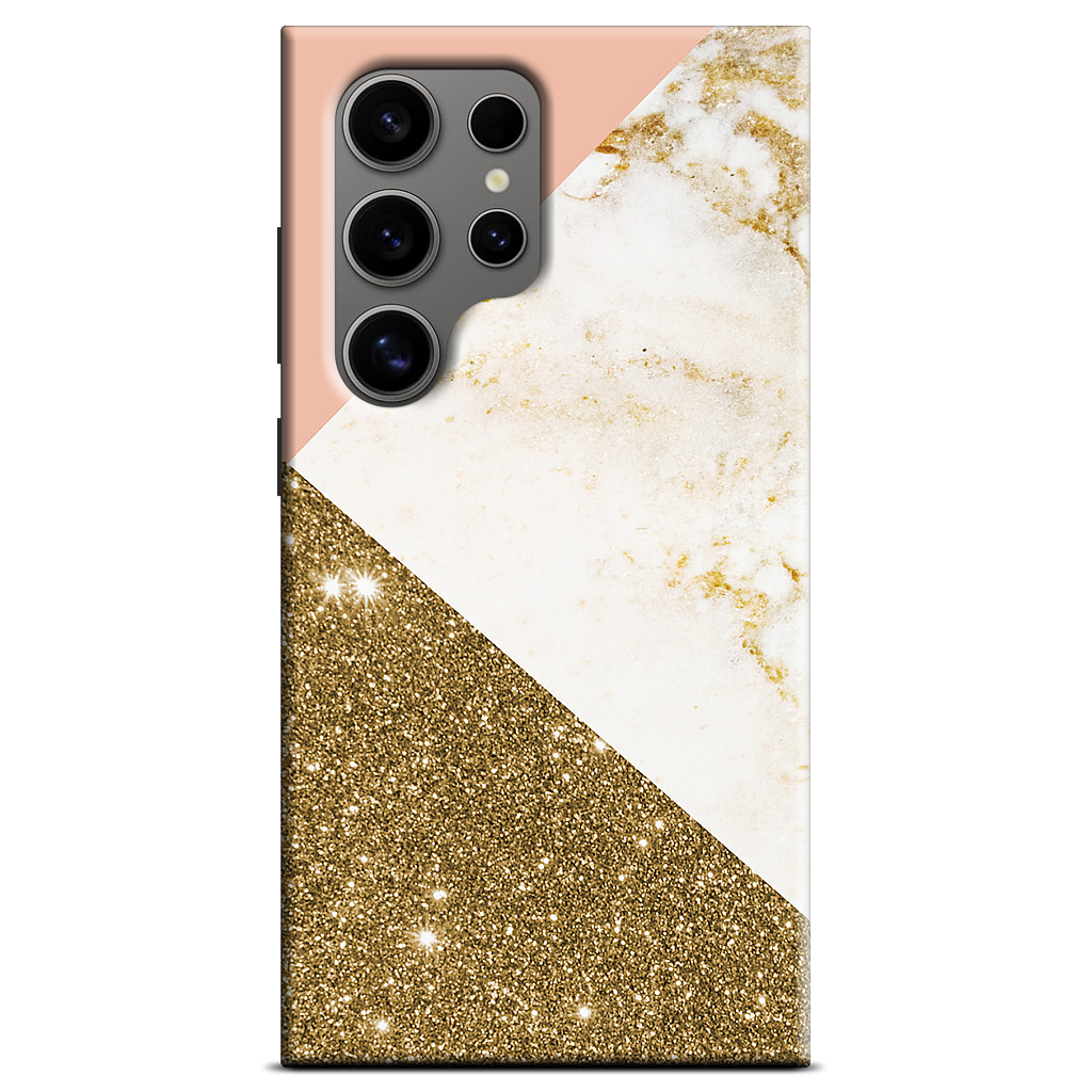 Gold Marble Collage Samsung Case