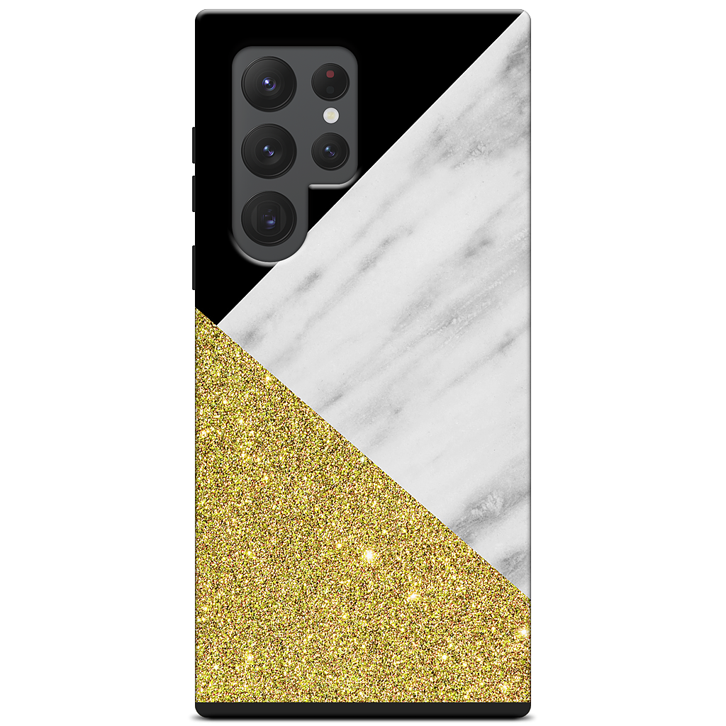Gold and Real Italian Marble Collage Samsung Case