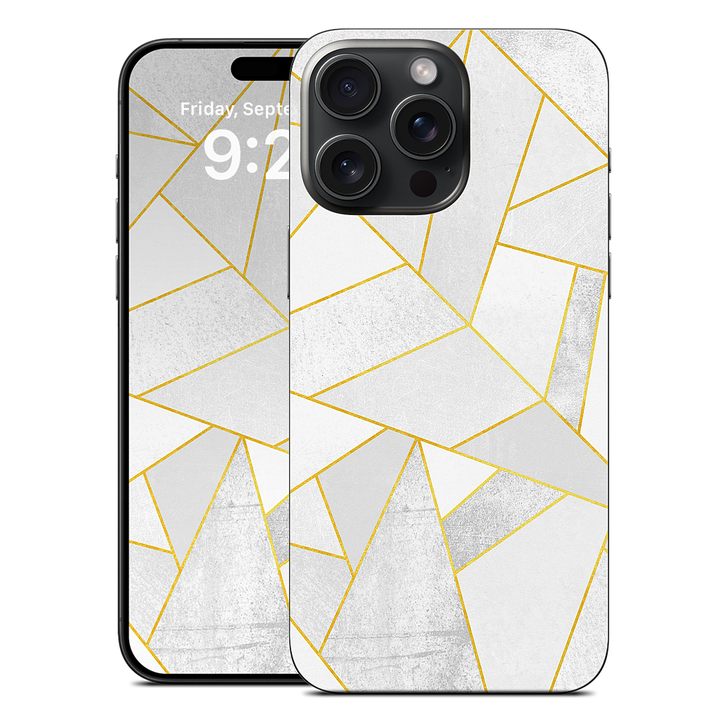 White Stone / Golden Lines iPhone Skin