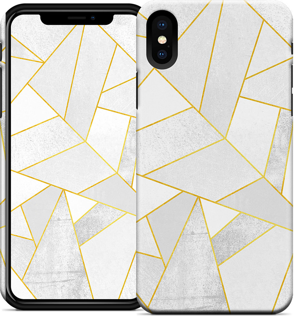 White Stone / Golden Lines iPhone Case