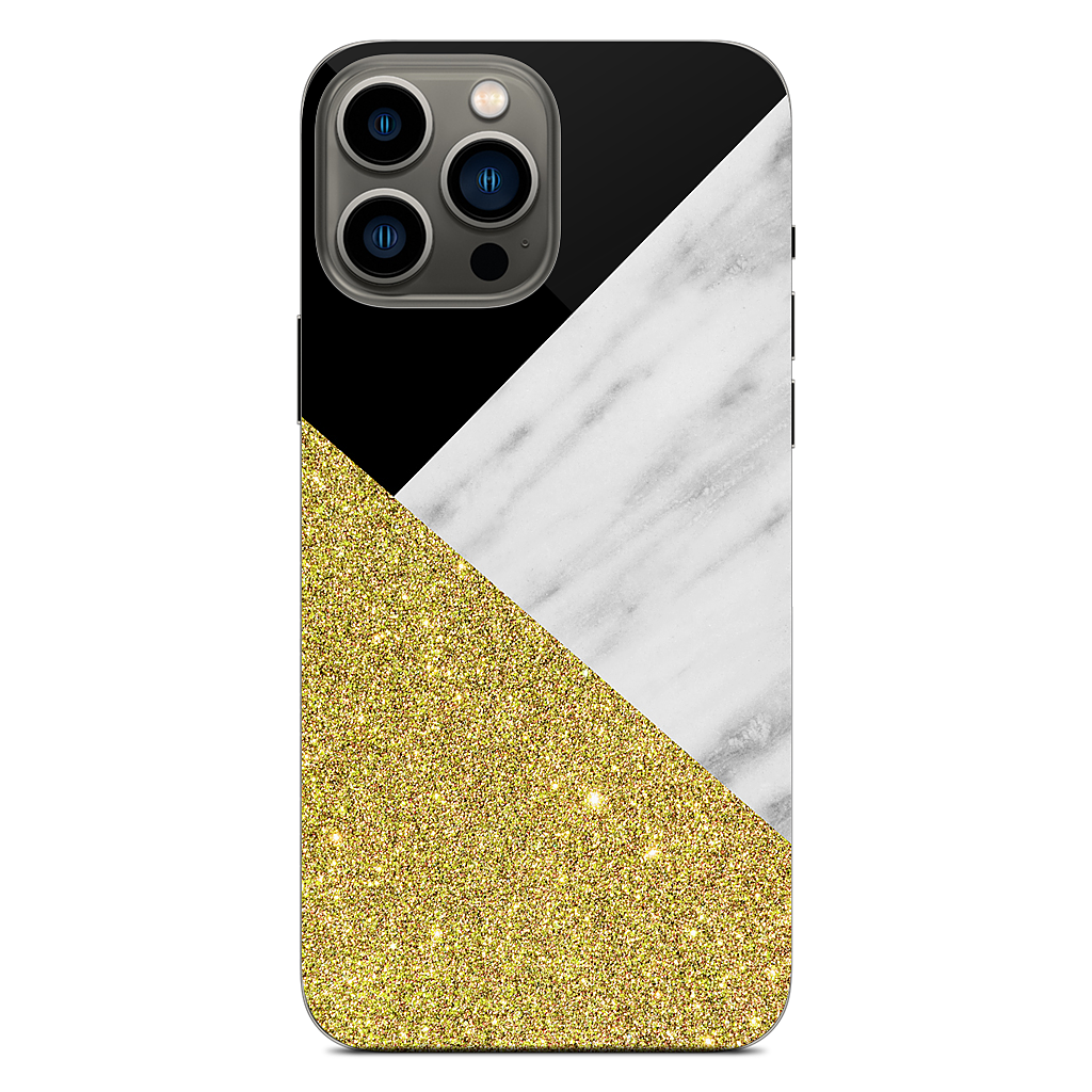 Gold and Real Italian Marble Collage iPhone Skin