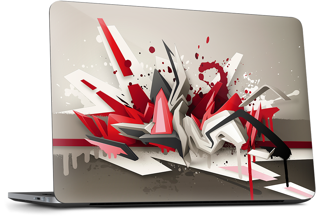 Red Metal Dell Laptop Skin
