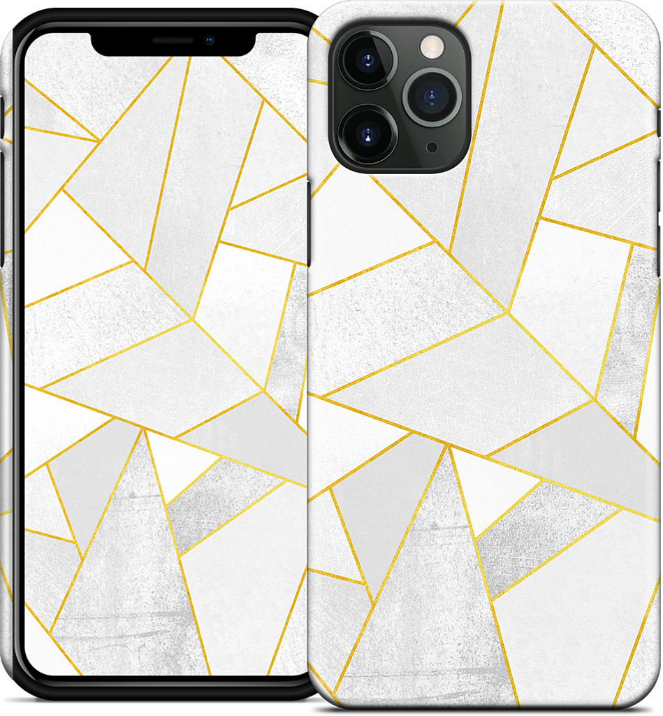 White Stone / Golden Lines iPhone Case
