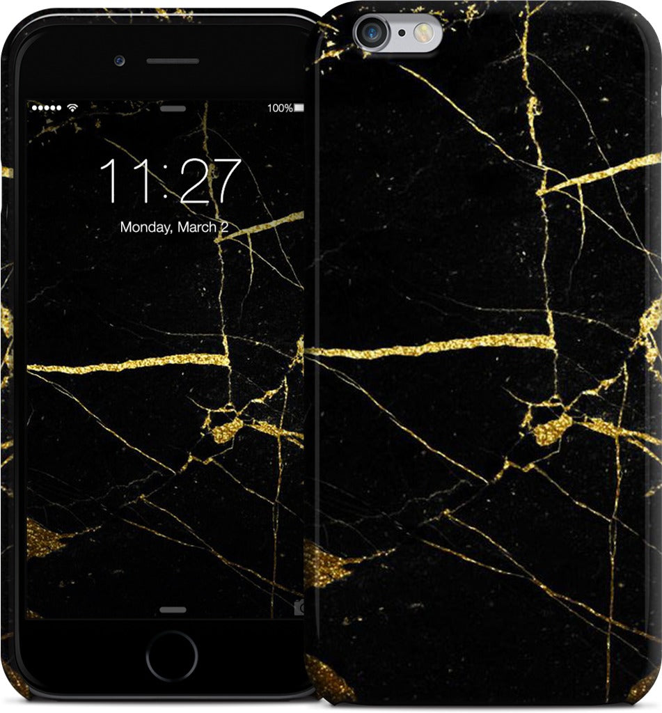 Black and Gold Marble iPhone Case