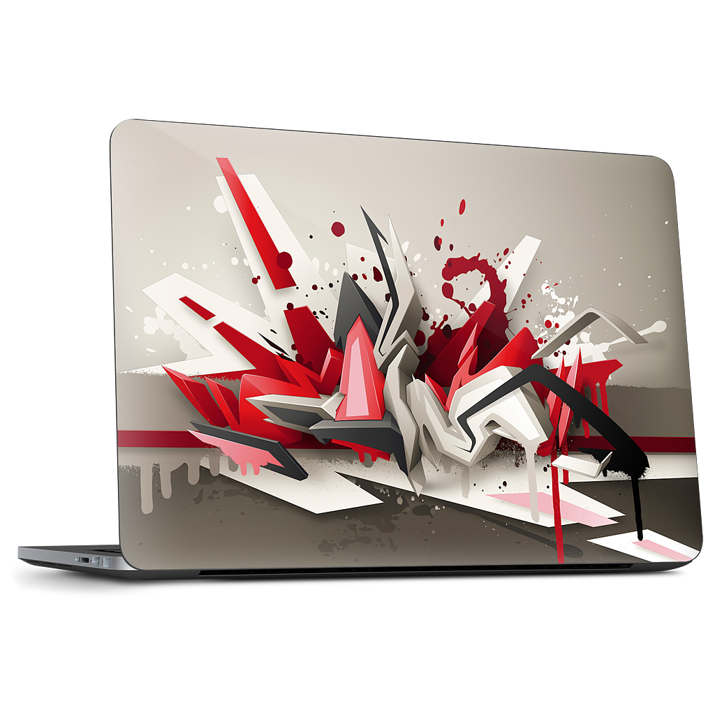 Red Metal Dell Laptop Skin