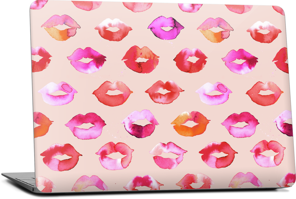 Sweet Coral Pink Lips MacBook Skin