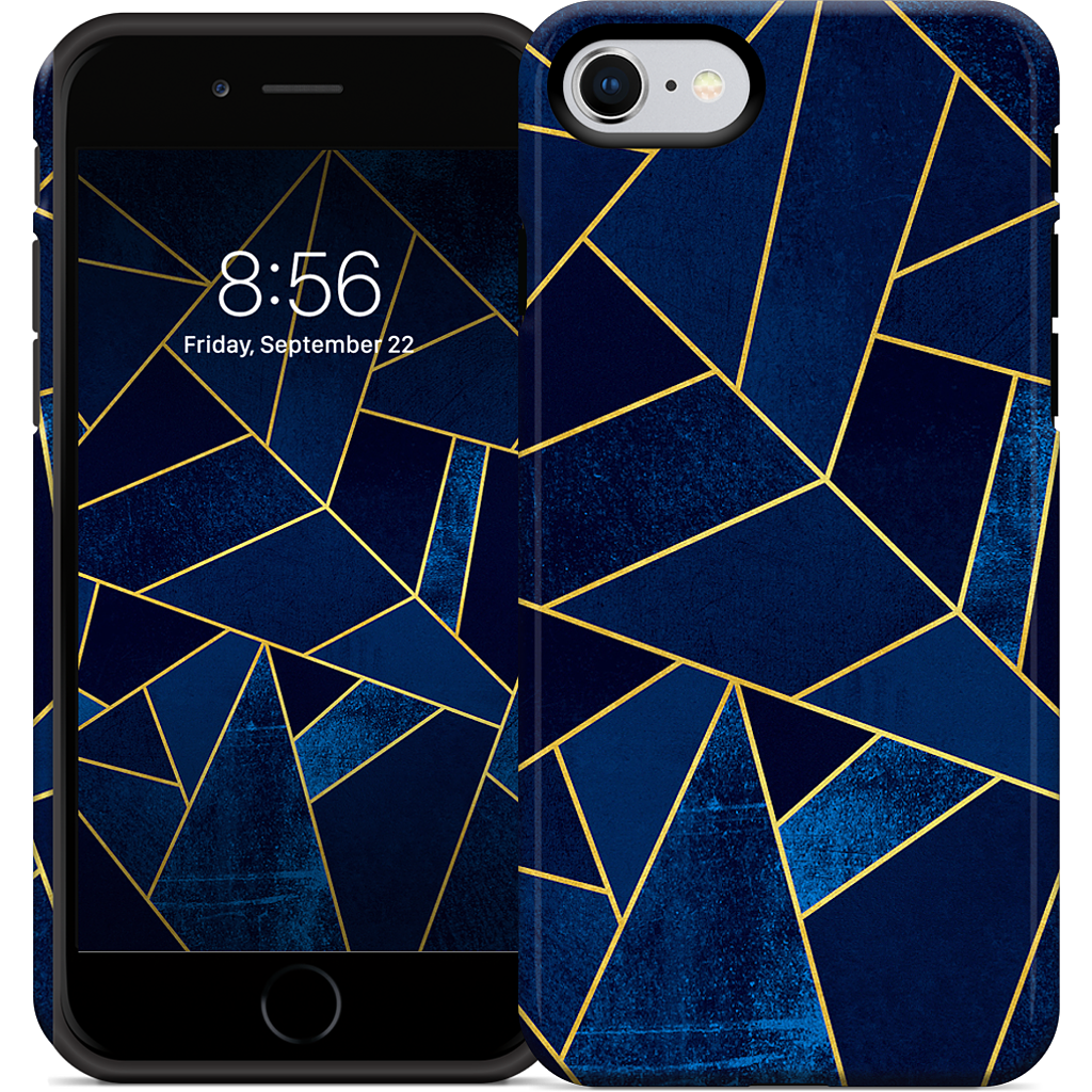 Blue Stone / Gold Lines iPhone Case