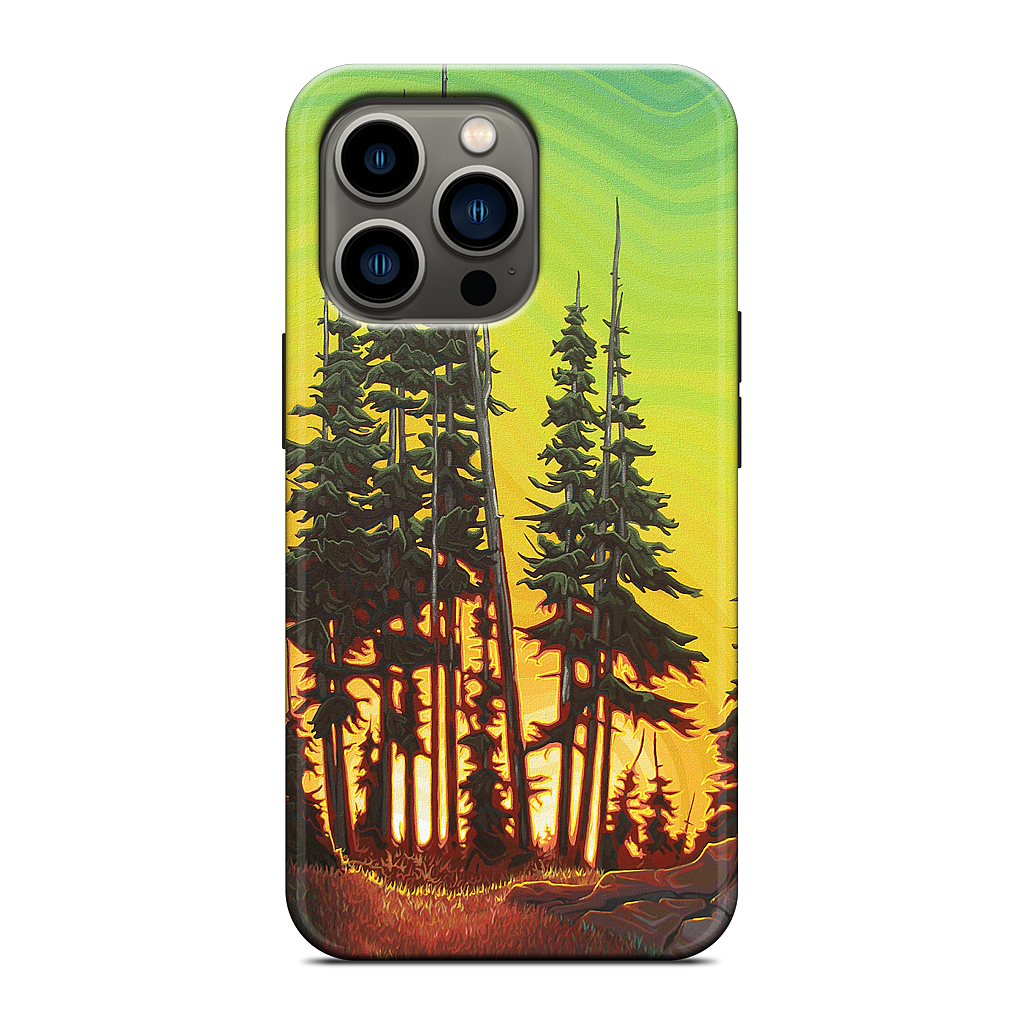 Green Skies At Night iPhone Case