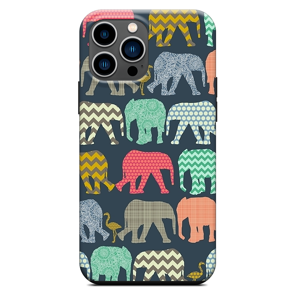 baby elephants and flamingos iPhone Case