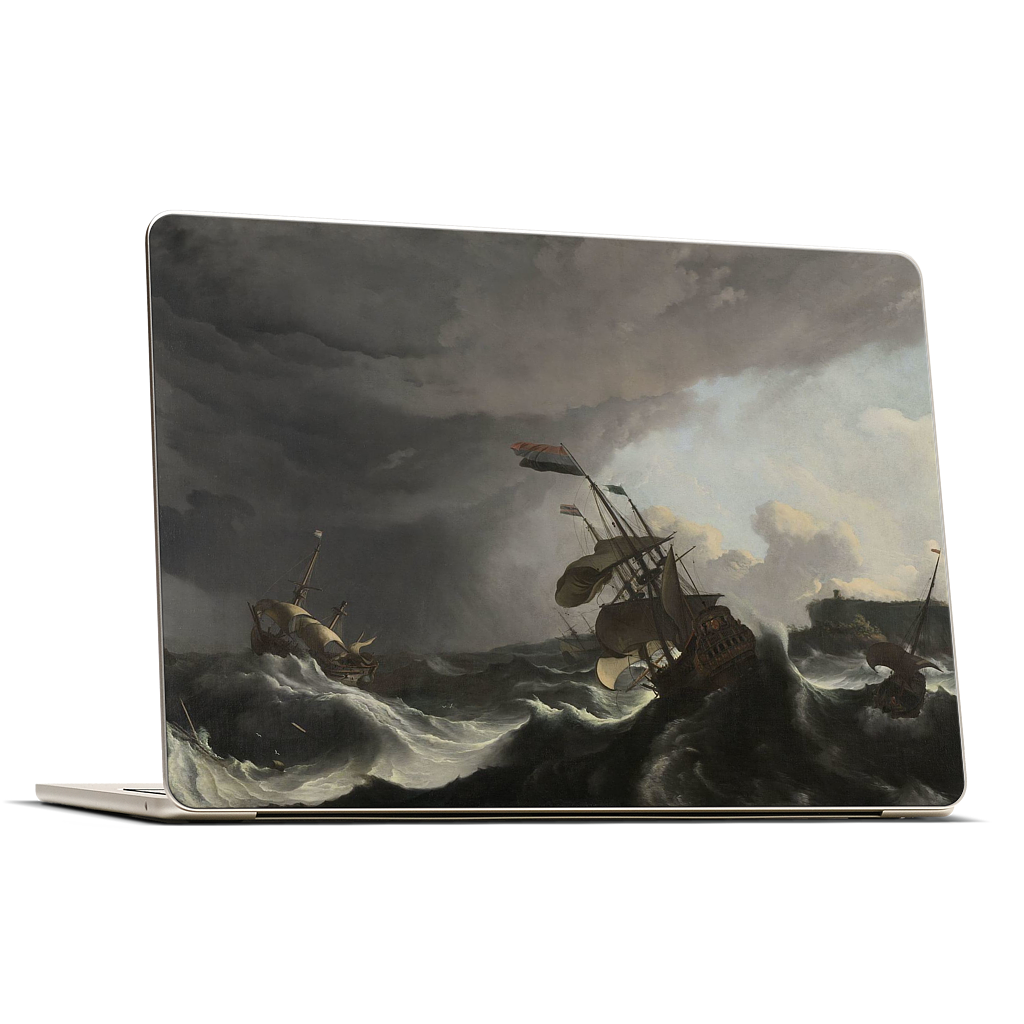 Warships During a Storm MacBook Skin