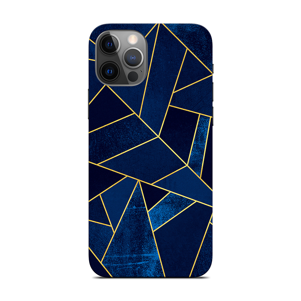 Blue Stone / Gold Lines iPhone Skin
