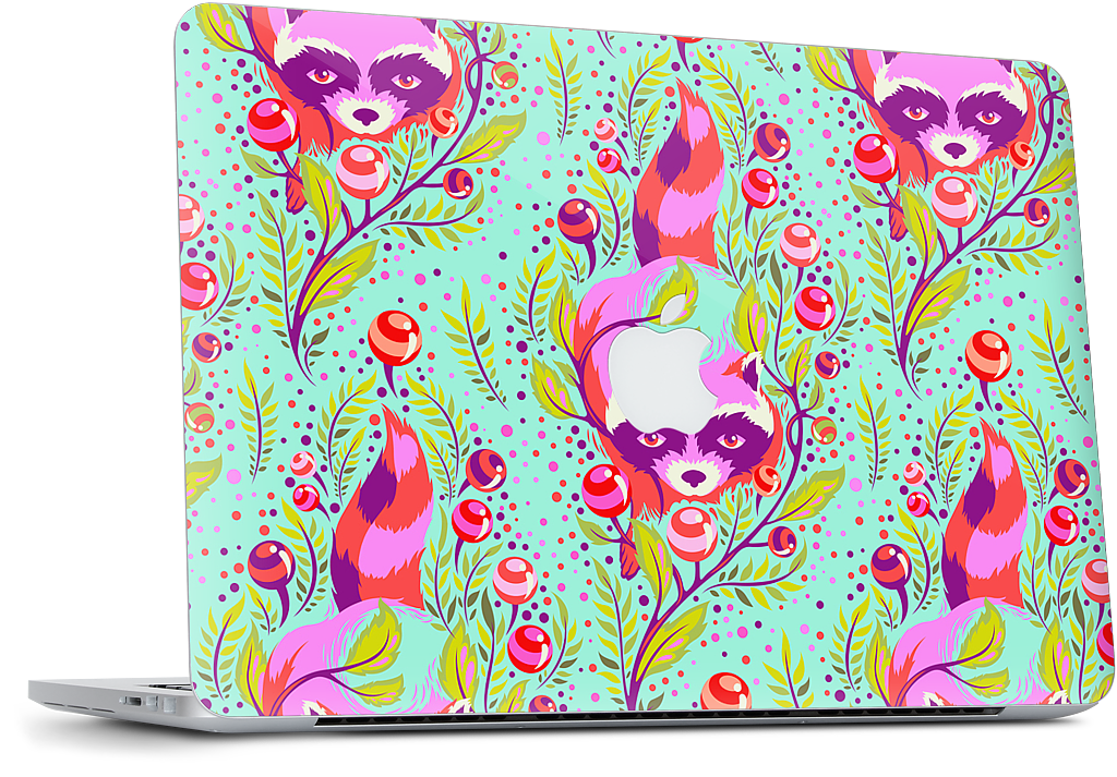 Raccoon Poppy MacBook Skin