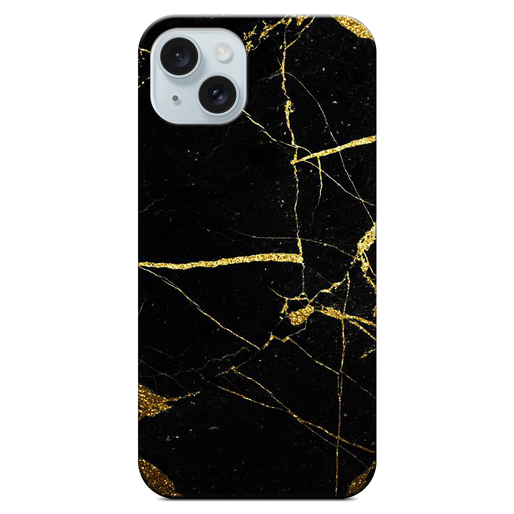 Black and Gold Marble iPhone Case