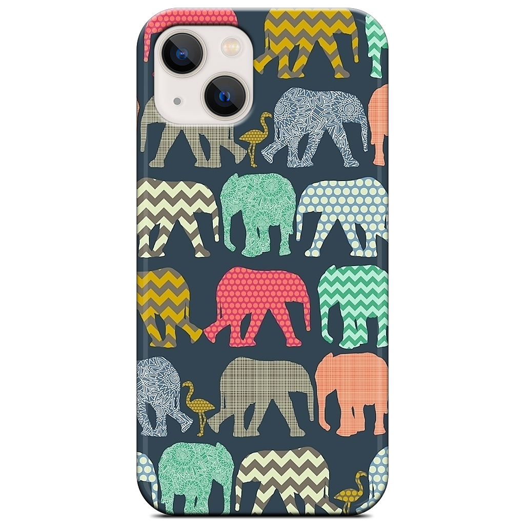 baby elephants and flamingos iPhone Case