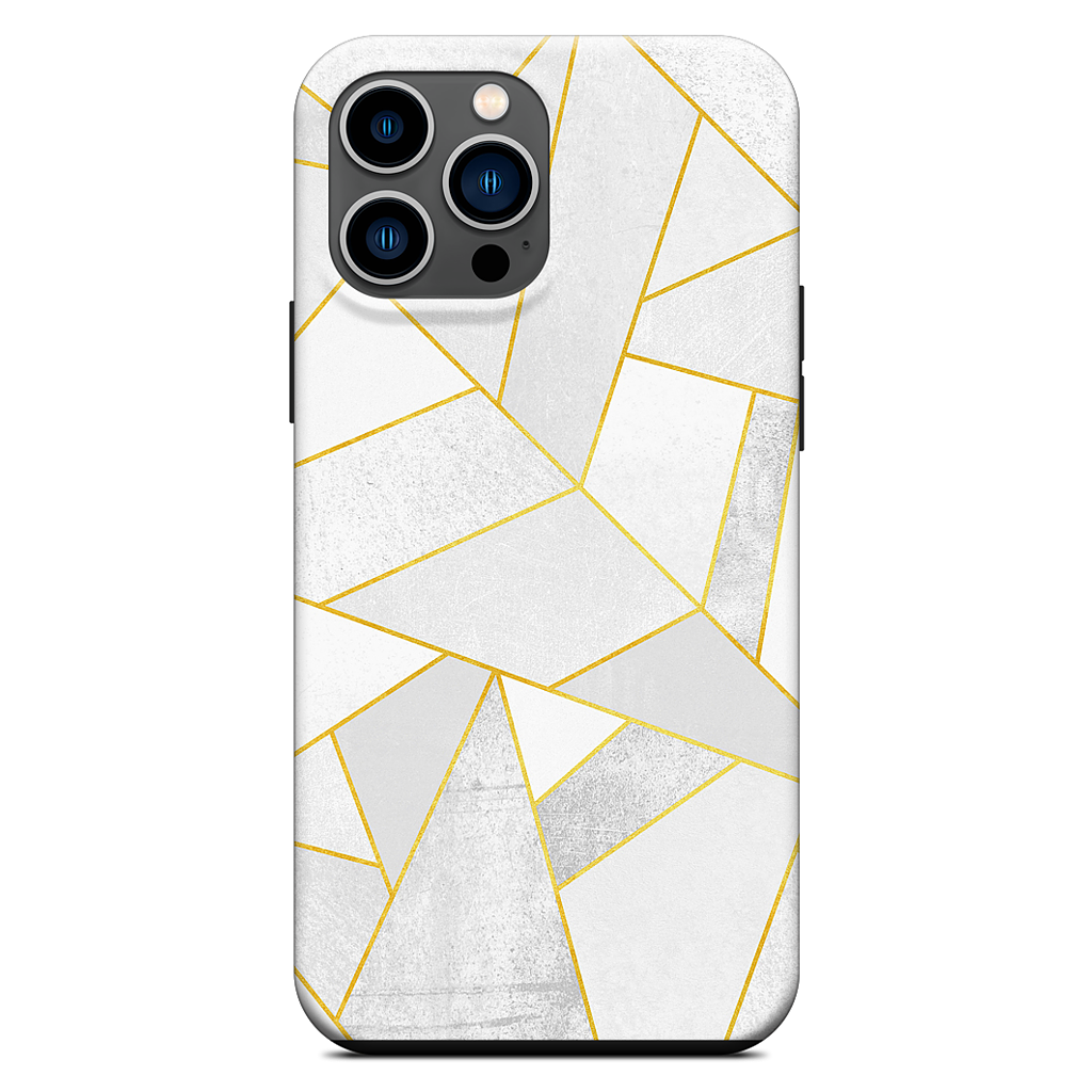 White Stone / Golden Lines iPhone Case