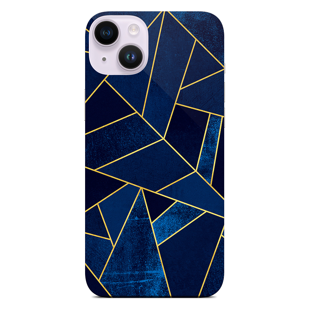 Blue Stone / Gold Lines iPhone Skin