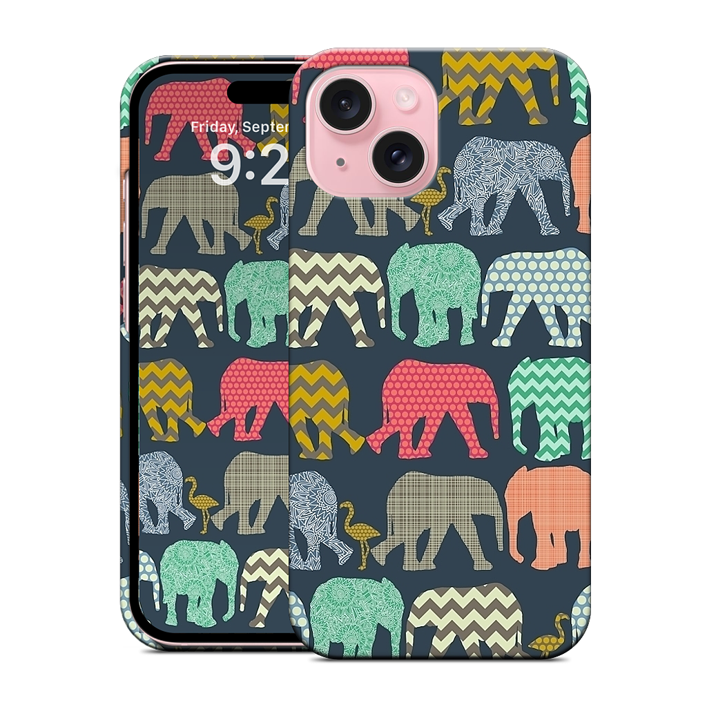 baby elephants and flamingos iPhone Case