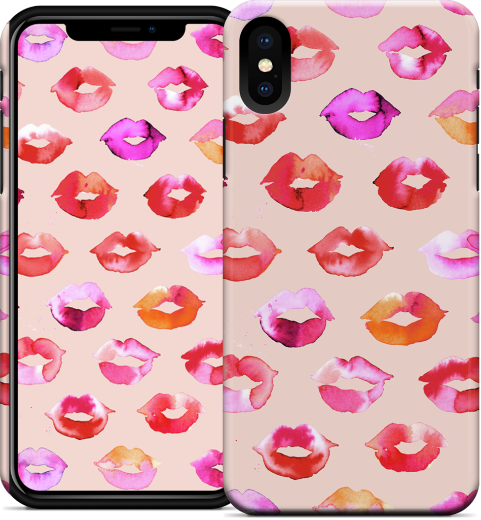 Sweet Coral Pink Lips iPhone Case