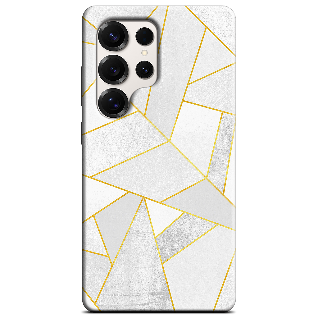 White Stone / Golden Lines Samsung Case