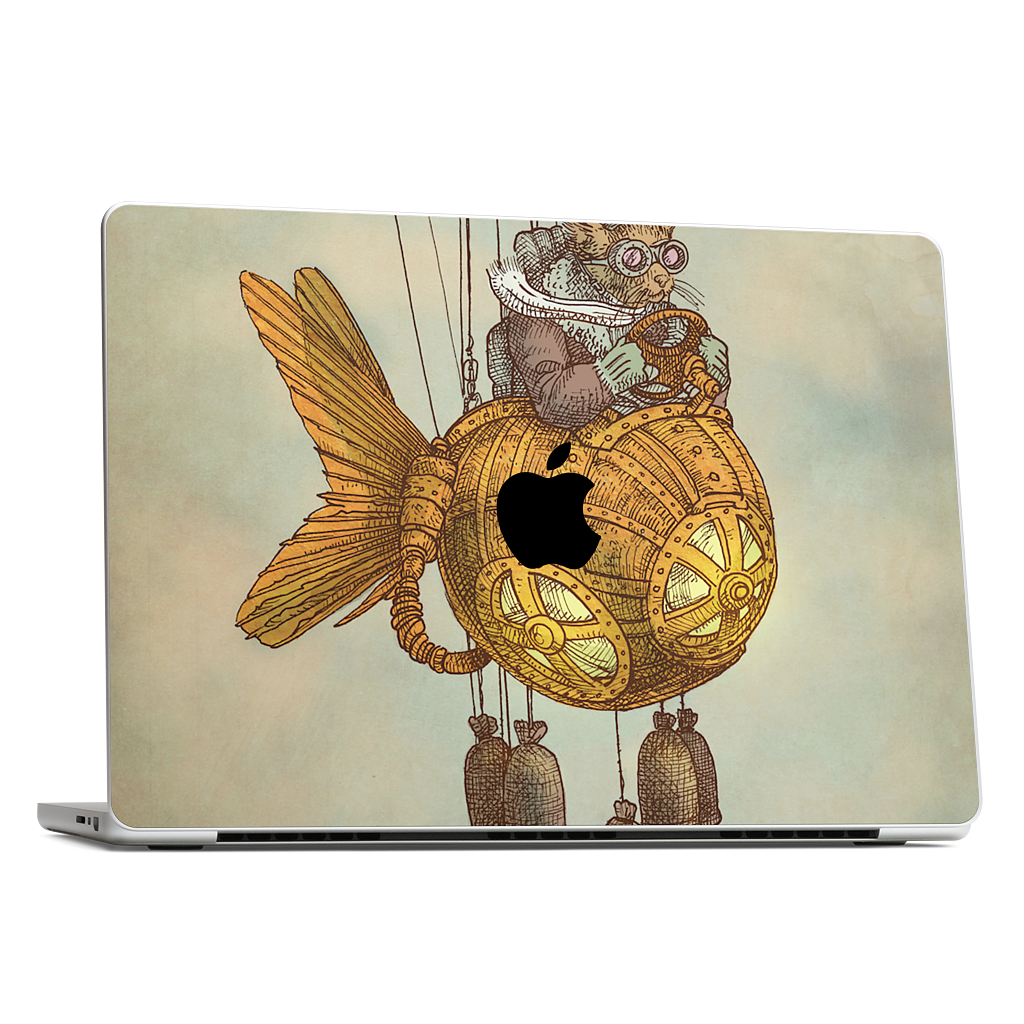 Around The World In A GoldfishFlyer MacBook Skin