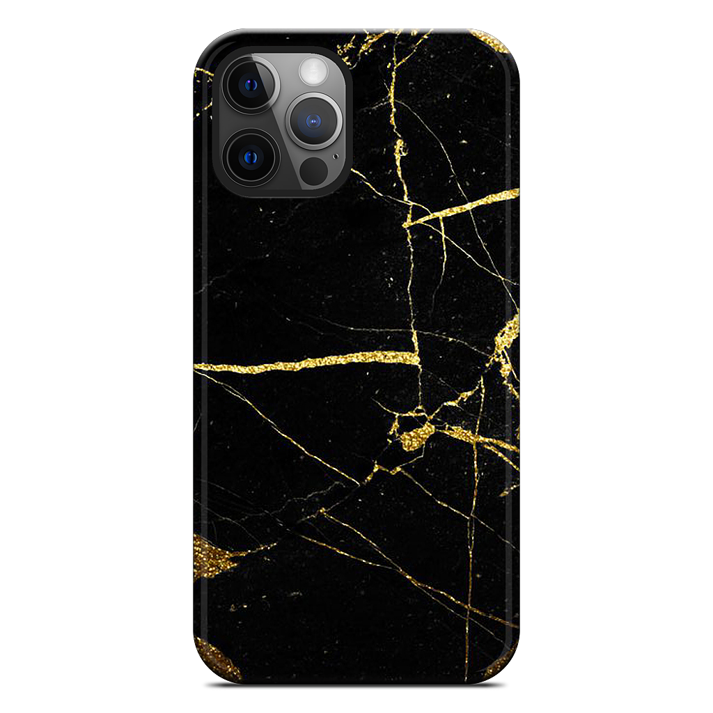 Black and Gold Marble iPhone Case