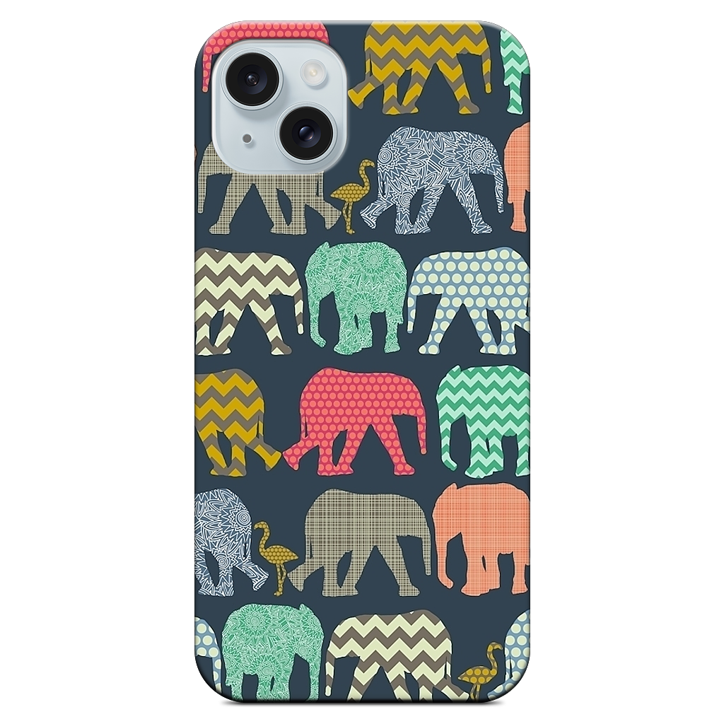 baby elephants and flamingos iPhone Case