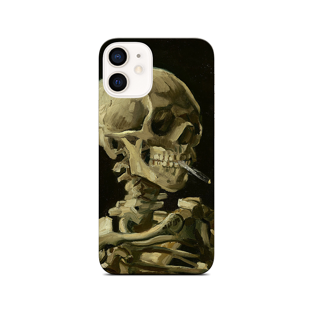 Skull of a Skeleton with Burning Cigarette iPhone Skin