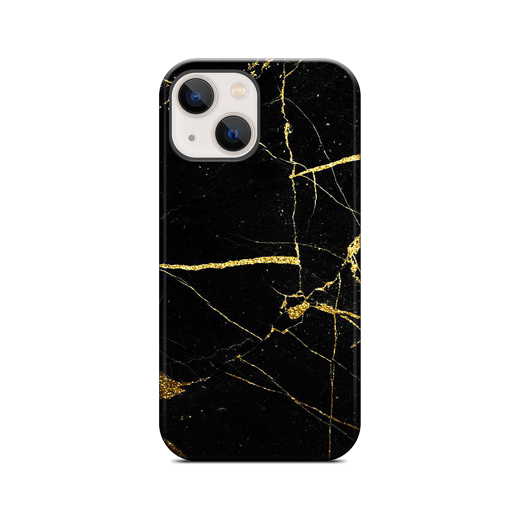 Black and Gold Marble iPhone Case