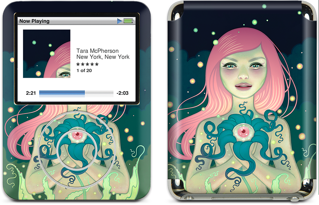 Midnight Bloom iPod Skin