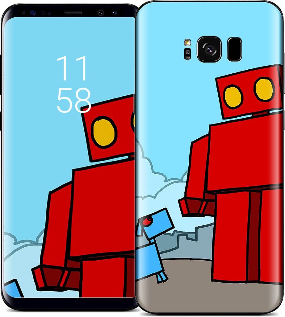 Red Robot Leaving The City Samsung Skin