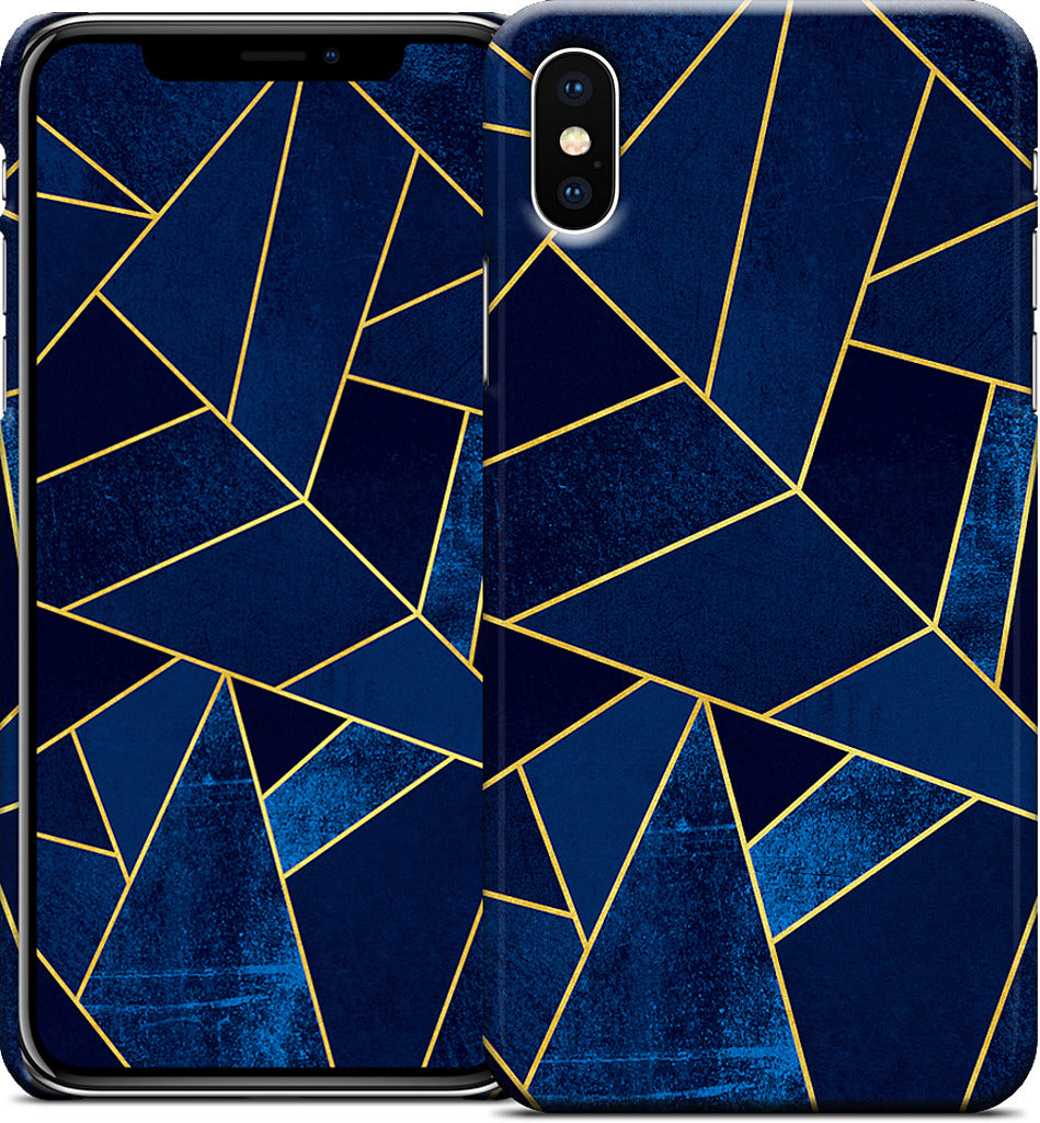 Blue Stone / Gold Lines iPhone Case