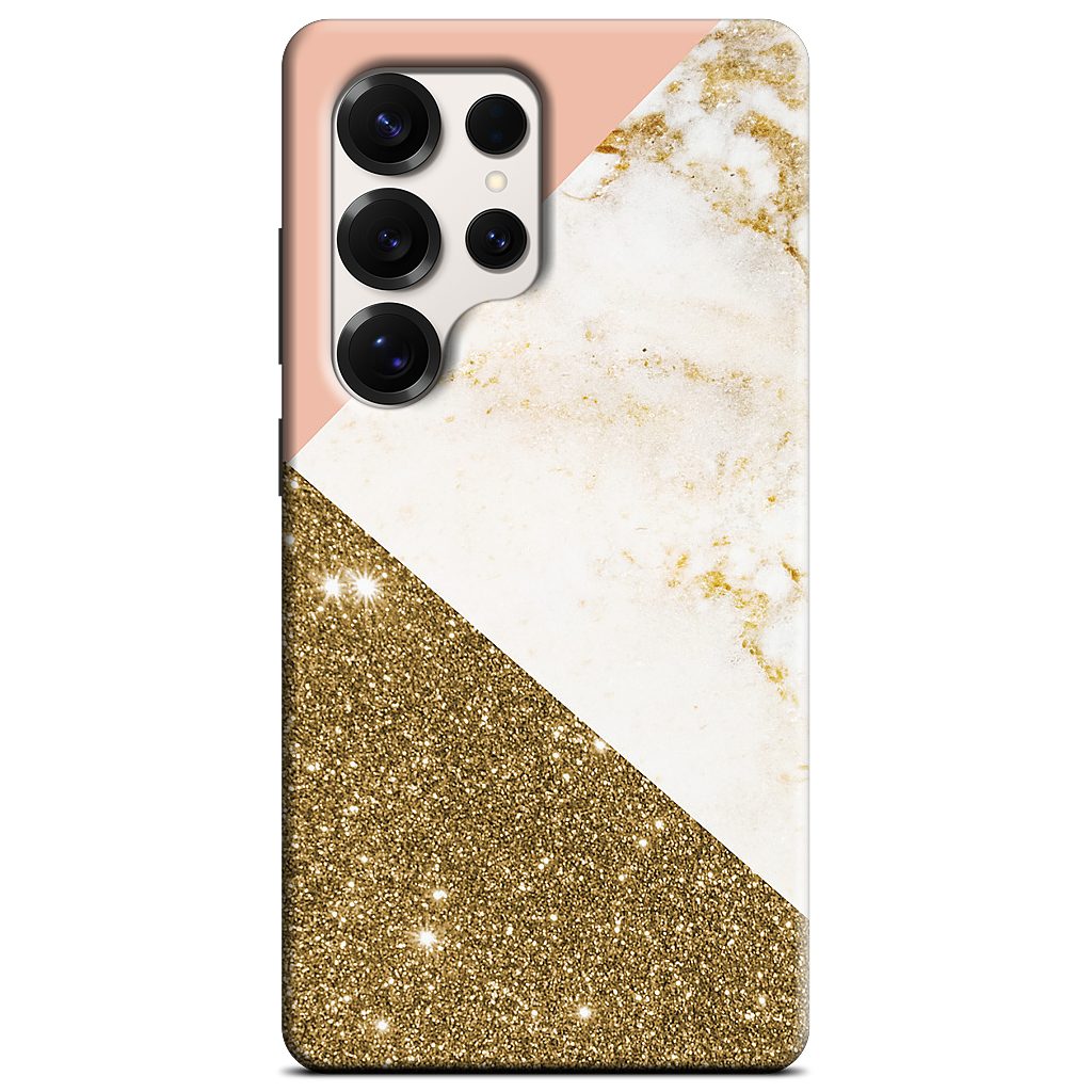 Gold Marble Collage Samsung Case