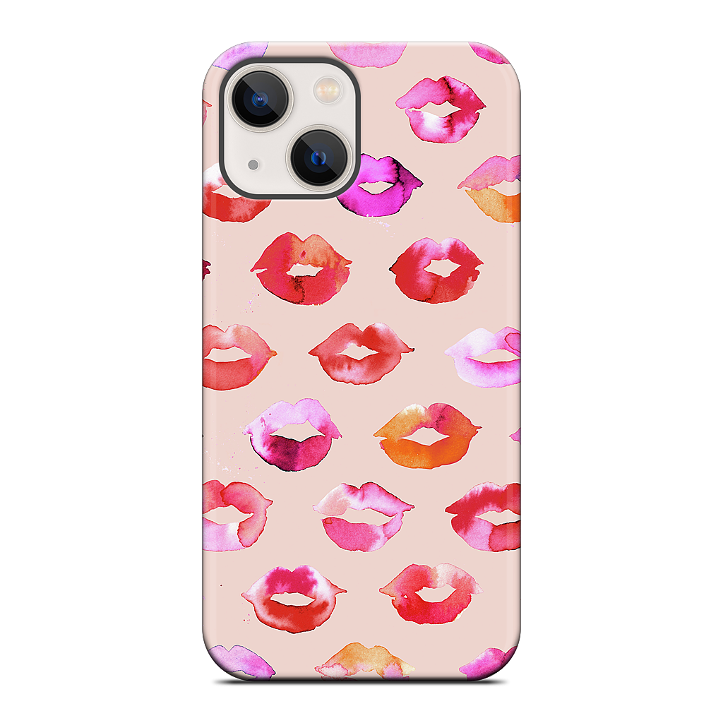 Sweet Coral Pink Lips iPhone Case