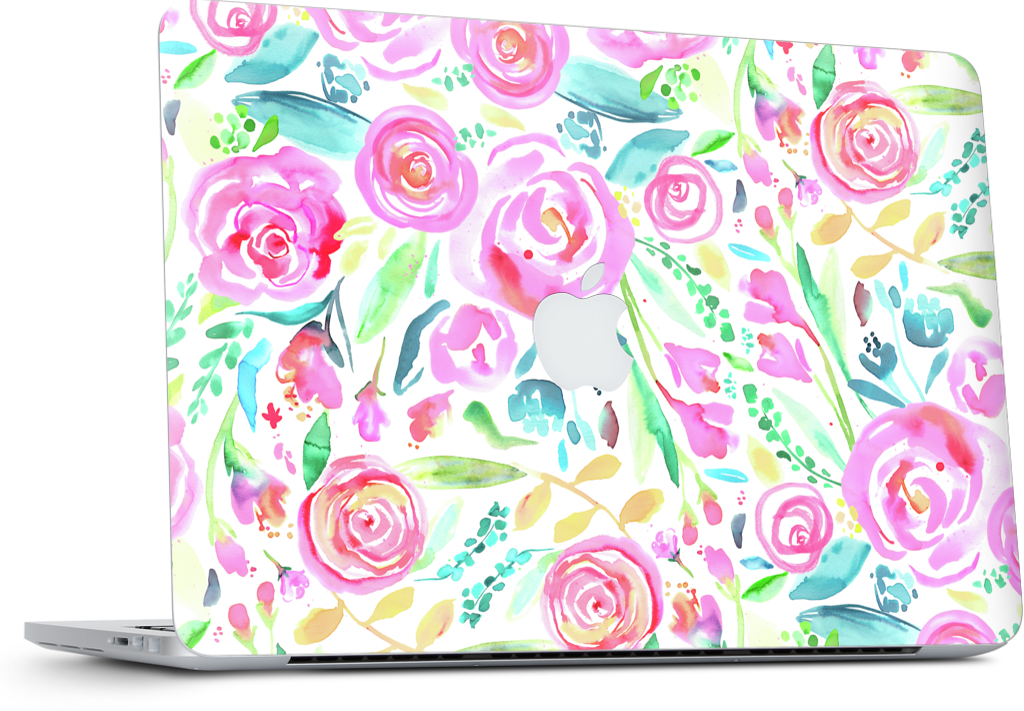 Sweet Floral Roses Pastel Bouquet MacBook Skin