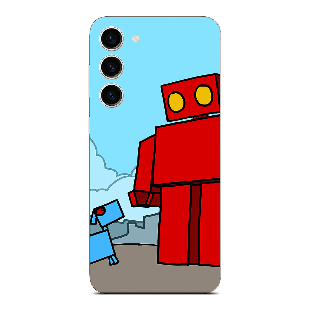 Red Robot Leaving The City Samsung Skin