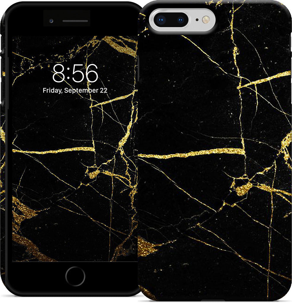 Black and Gold Marble iPhone Case