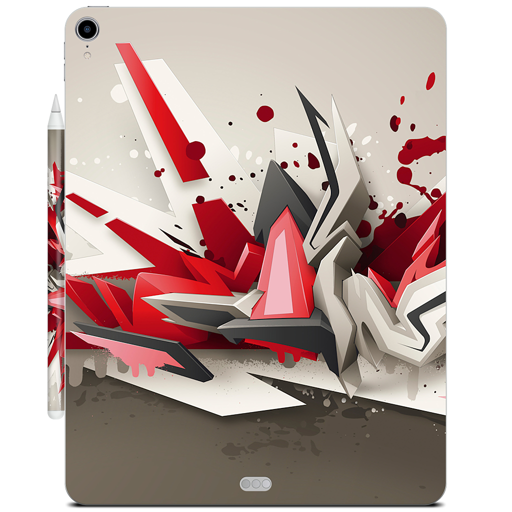 Red Metal iPad Skin