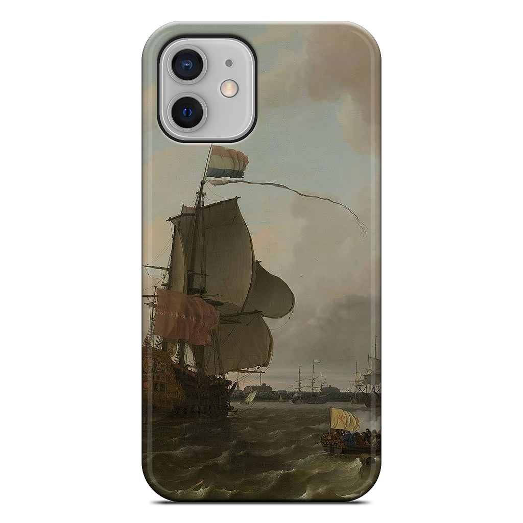 The Warship Brielle on the Maas Rotterdam iPhone Case