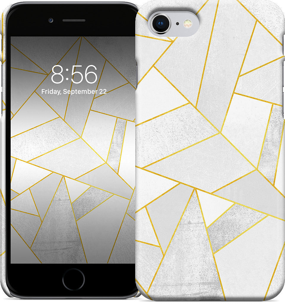 White Stone / Golden Lines iPhone Case