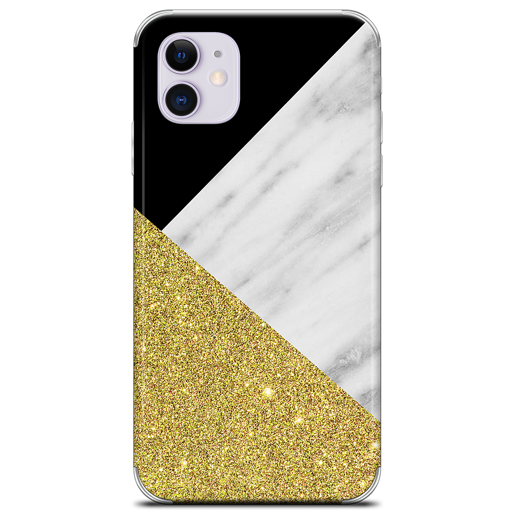 Gold and Real Italian Marble Collage iPhone Skin