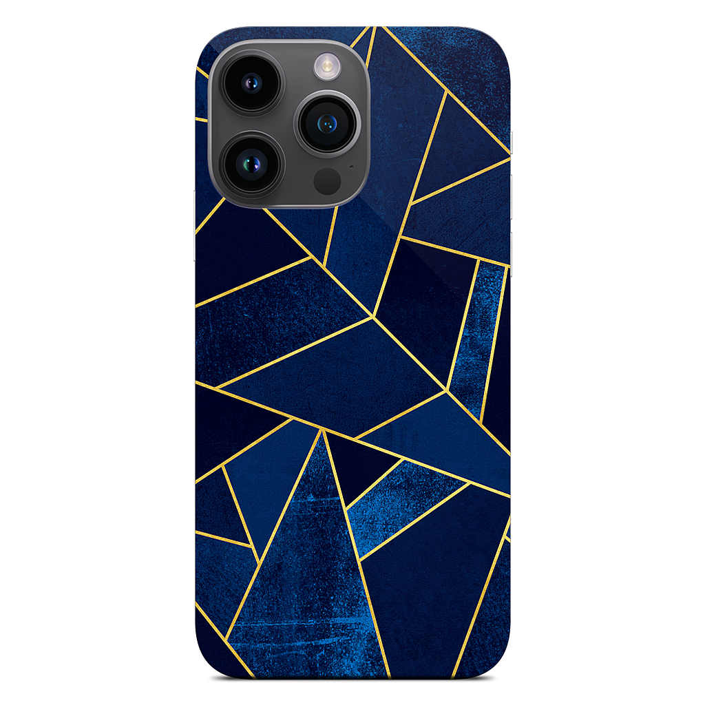 Blue Stone / Gold Lines iPhone Skin