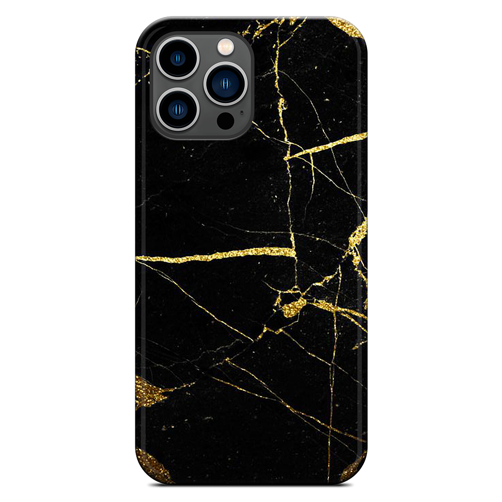 Black and Gold Marble iPhone Case
