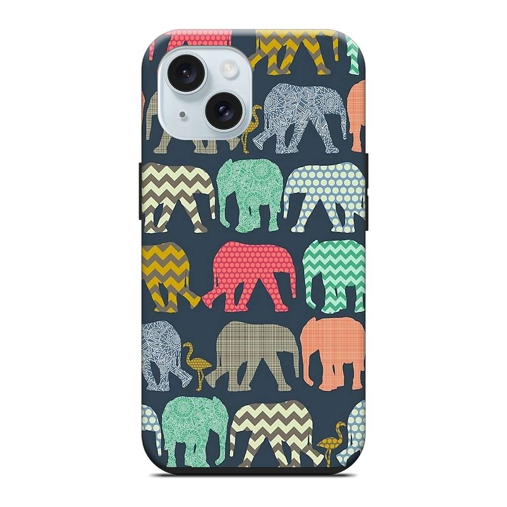 baby elephants and flamingos iPhone Case
