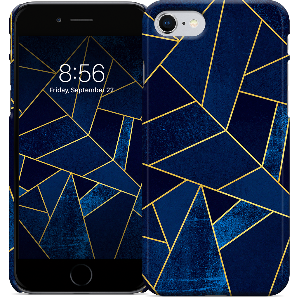 Blue Stone / Gold Lines iPhone Case