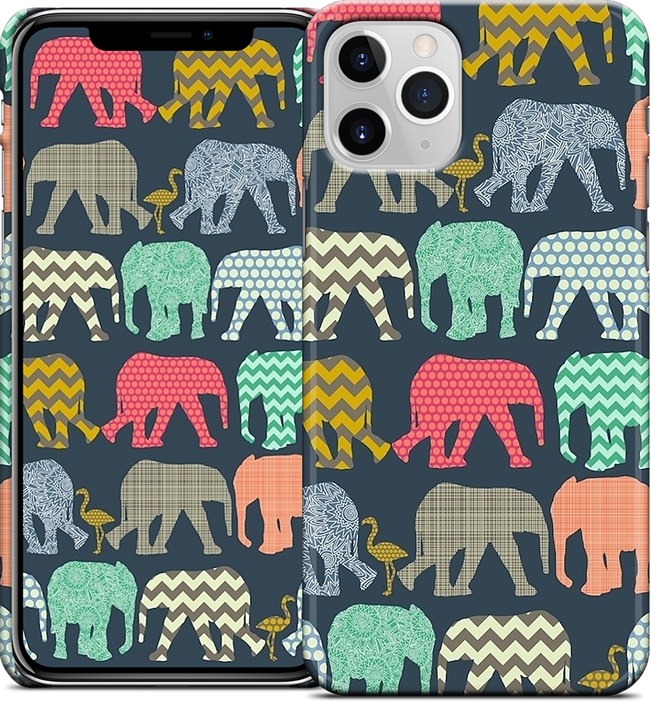 baby elephants and flamingos iPhone Case