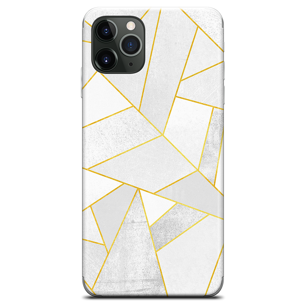 White Stone / Golden Lines iPhone Skin
