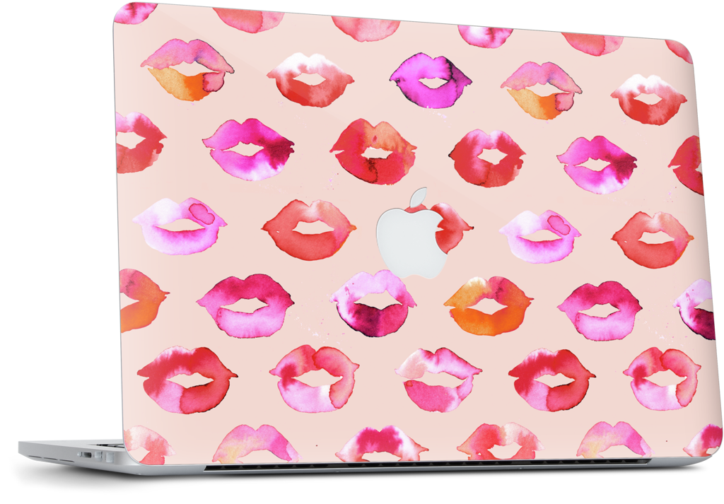 Sweet Coral Pink Lips MacBook Skin